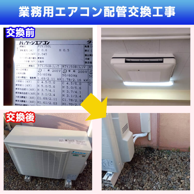 エアコン配管交換工事